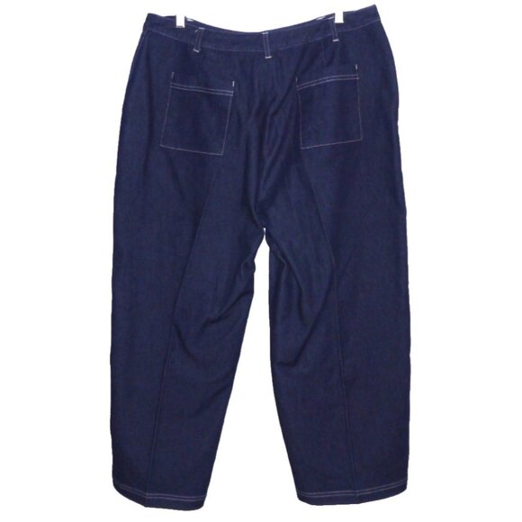 EVAN PICONE dark blue stretch crop jeans inseam 24" Women's size 14 - Picture 3 of 4